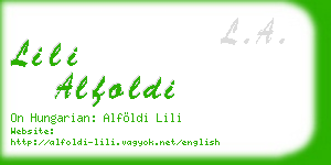 lili alfoldi business card